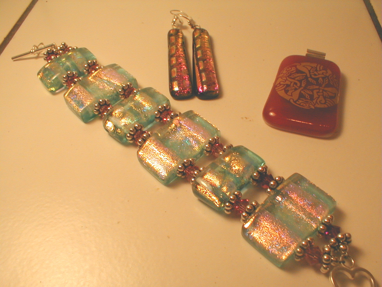 Glass Beads Bracelet and Earrings